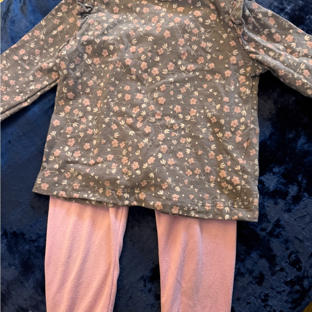 Floral Gray and Pink Kids Pajamas